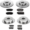 K6307 Front and Rear Z23 Carbon Fiber Brake Pads with Drilled & Slotted Brake Rotors Kit