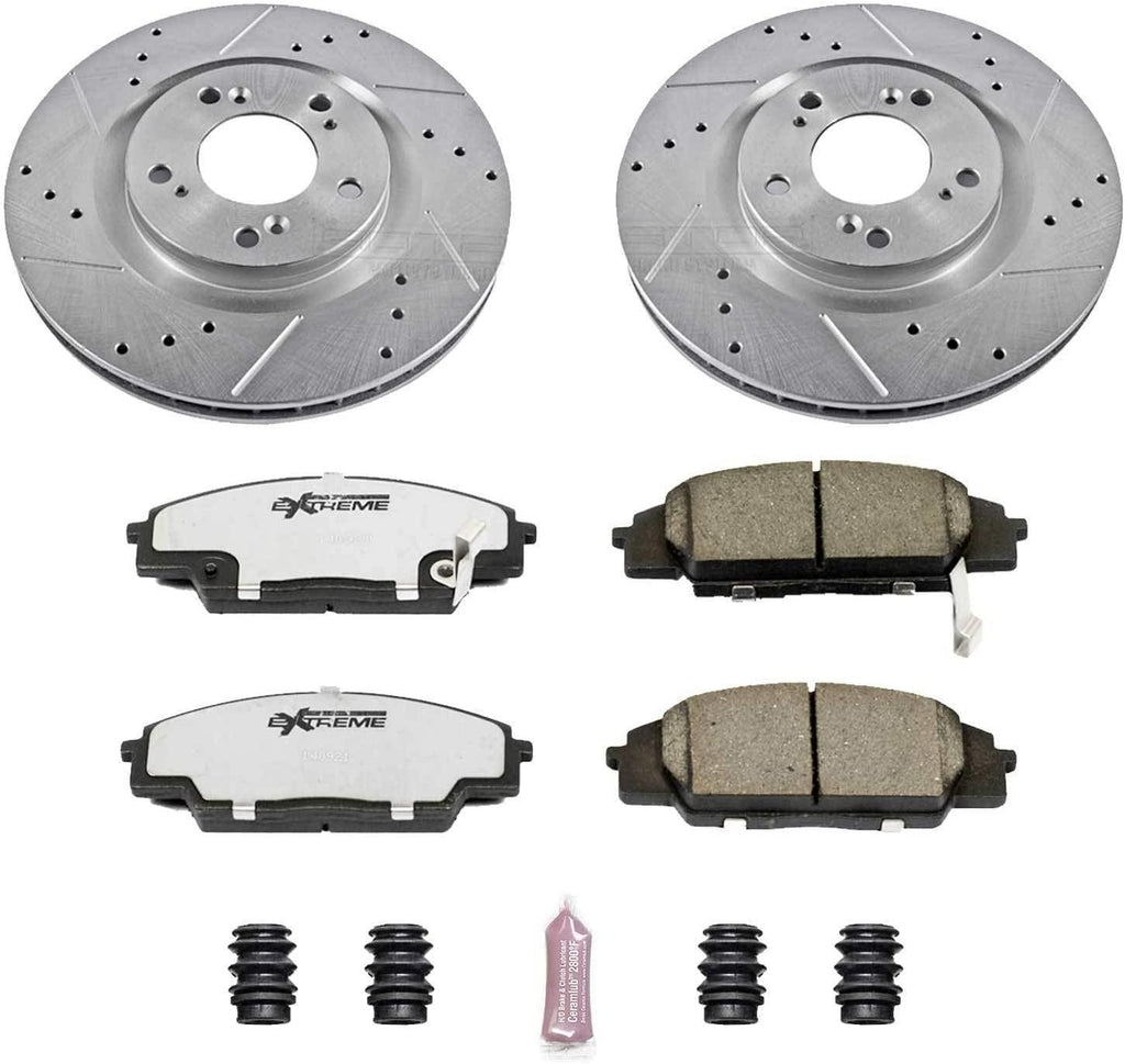 K2276-26 Front Z26 Carbon Fiber Brake Pads with Drilled & Slotted Brake Rotors Kit