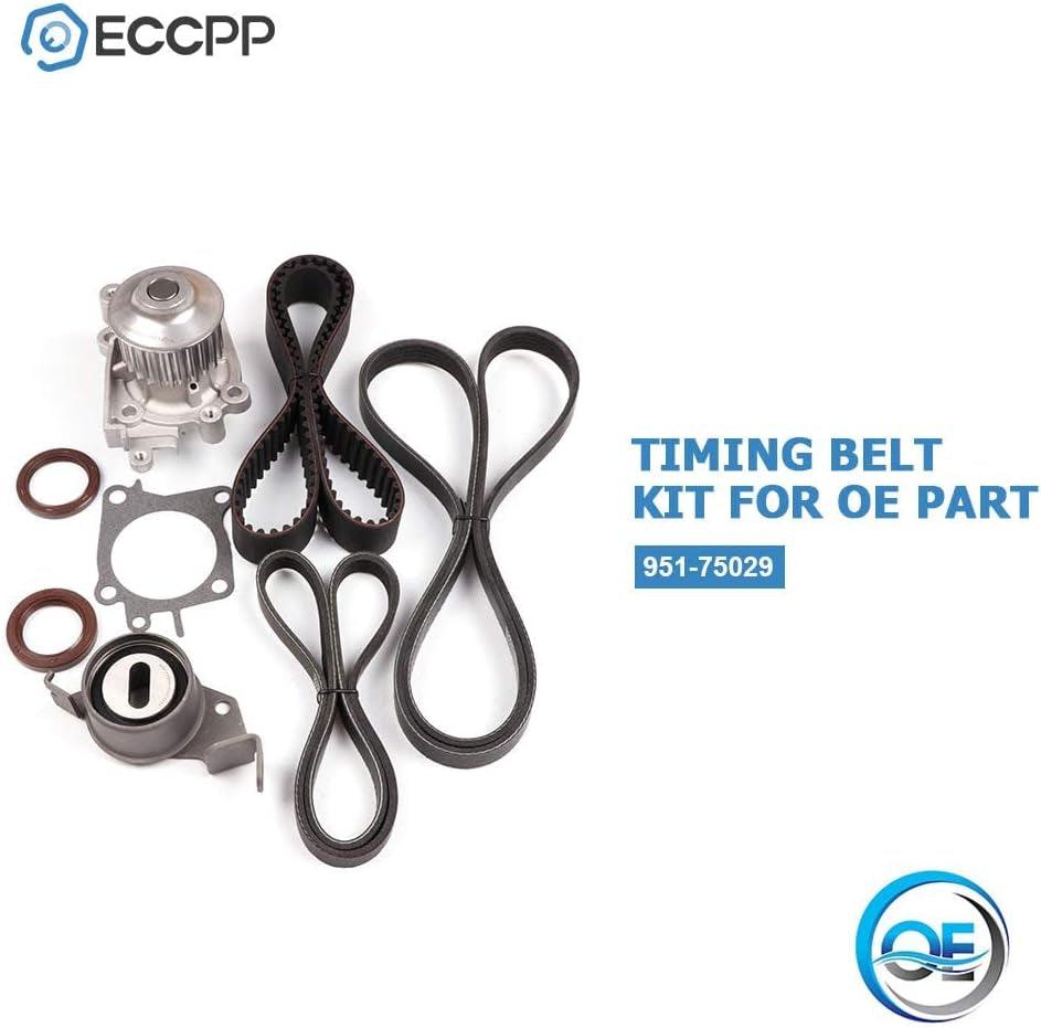 Timing Belt Water Pump Gaskets Tensioner Bearing Kit Fit for 2002-2007 Mitsubishi Lancer 2.0L Eng.Code"4G94"