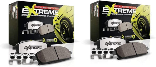 Front Z26-1474A Carbon-Fiber Ceramic Brake Pads Street Performance Z26 W/ Z26-1718 Z26 Extreme Performance Carbon-Ceramic Rear Brake Pad Set