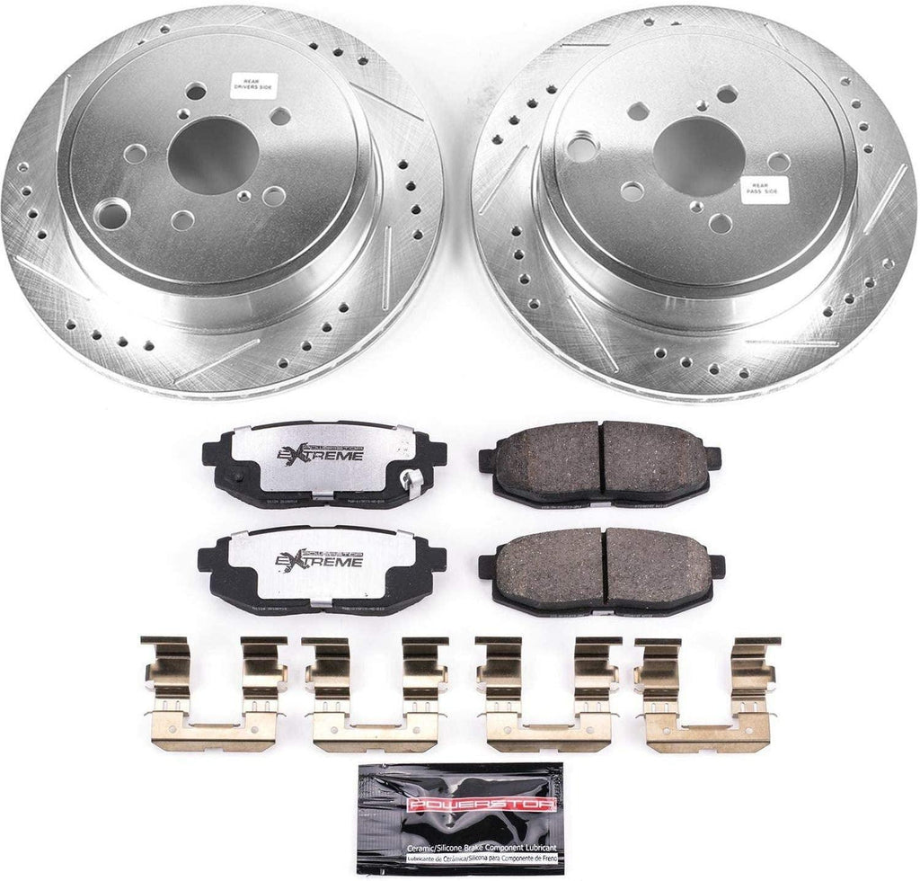 K5883-26 Rear Z26 Carbon Fiber Brake Pads with Drilled & Slotted Brake Rotors Kit