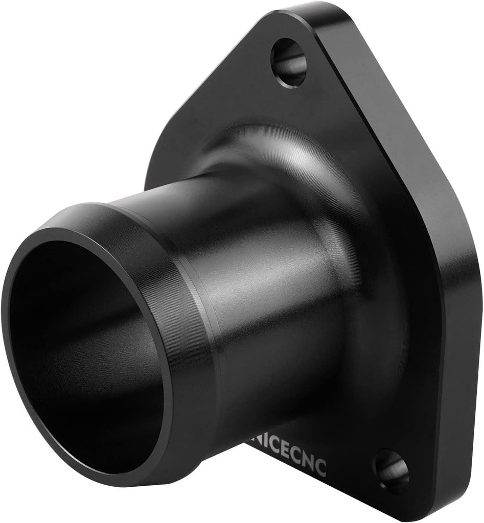 NICECNC Carcasa Del Termostato Billet Aluminum Compatible with Ford 1999.05-2003 Super Duty Trucks with the 7.3L Powerstroke Engine Black