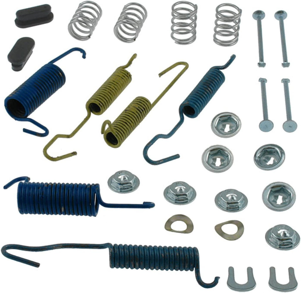 Professional 18K1602 Front Drum Brake Hardware Kit with Springs, Pins, Retainers, Washers, and Caps