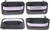 Front and Rear Exterior Door Handle Set of 4 Compatible with 2004-2014 Ford F-150 and 2006-2008 Lincoln Mark LT Chrome Lever with Textured Black Bezel Driver and Passenger Side