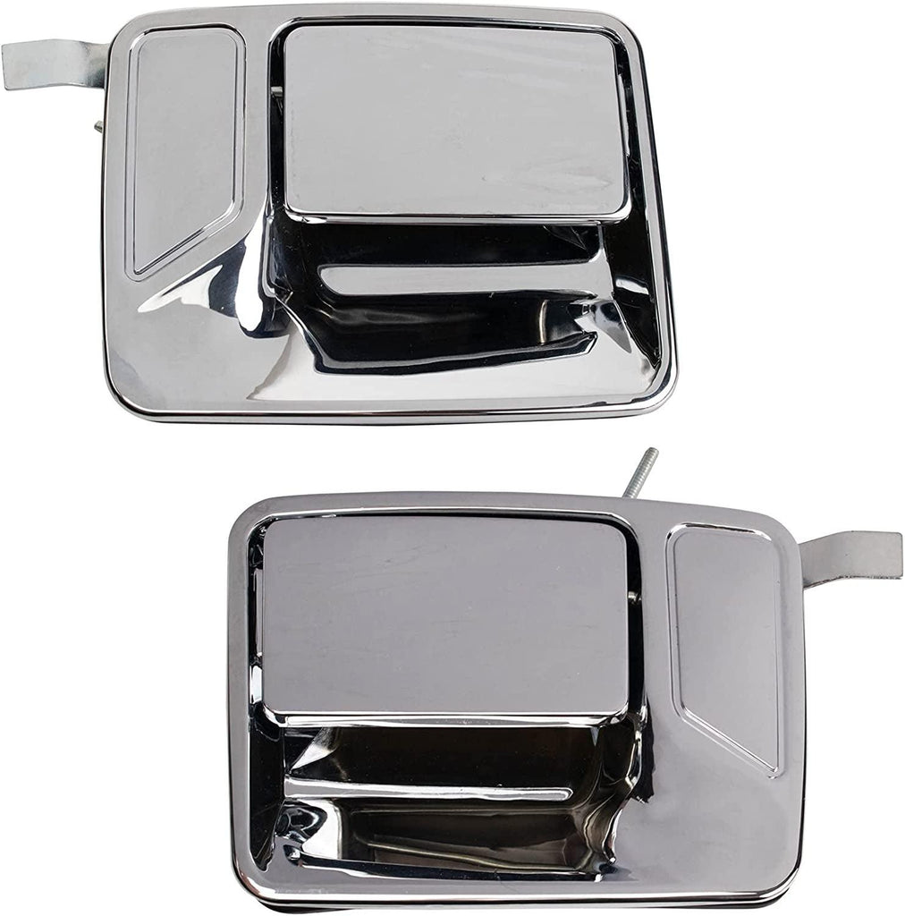 2 Piece Rear Metal Exterior Door Handle Kit LH & RH Set Chrome for Ford Super Duty