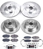 K4335 Front and Rear Z23 Daily Driver Carbon-Fiber Ceramic Brake Pads and Drilled and Slotted Rotors Kit