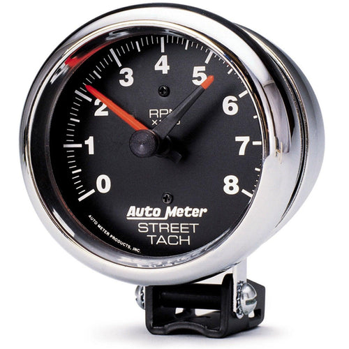 3-3/4 in. PEDESTAL TACHOMETER 0-8000 RPM TRADITIONAL CHROME - greatparts