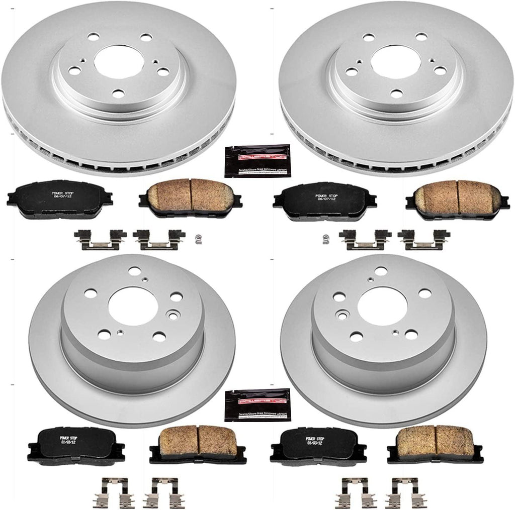 CRK1142 Coated Brake Rotor & Ceramic Brake Pads- Front & Rear