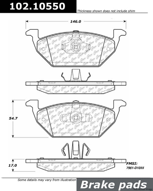 Centric Rear Disc Brake Pad for Escape, Tribute, Mariner (102.10550)