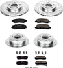 K2711 Front and Rear Z23 Carbon Fiber Brake Pads with Drilled & Slotted Brake Rotors Kit