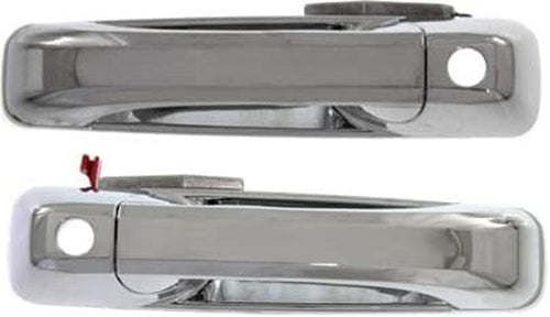Front Exterior Door Handle Compatible with 2009-2010 Dodge Ram 1500 and 2010 Dodge Ram 2500 / Ram 3500 All Chrome, with Keyhole, Set of 2, Driver and Passenger Side