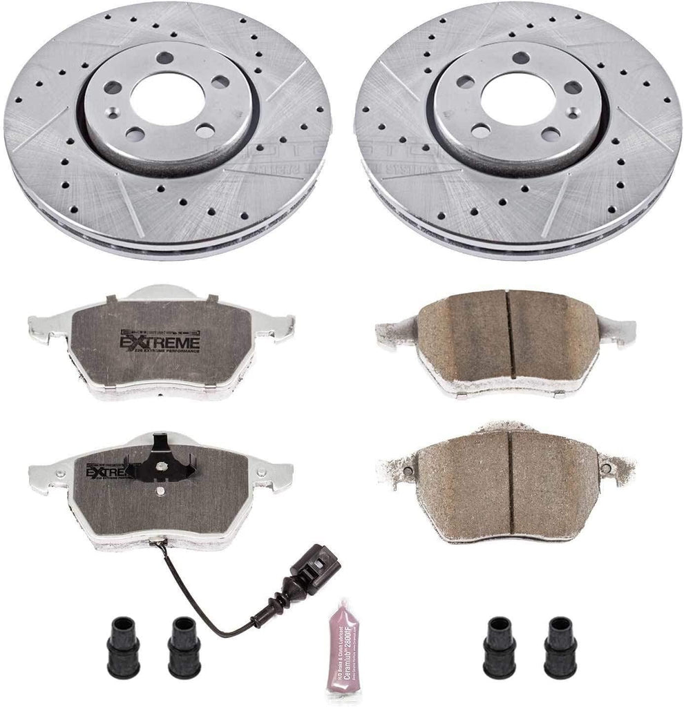 K898-26 Front Z26 Carbon Fiber Brake Pads with Drilled & Slotted Brake Rotors Kit