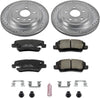 K6991 Rear Z23 Carbon Fiber Brake Pads with Drilled & Slotted Brake Rotors Kit