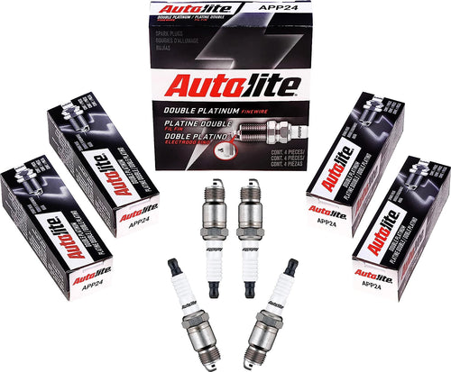 Autolite APP24 Double Platinum Automotive Replacement Spark Plugs (4 Pack)