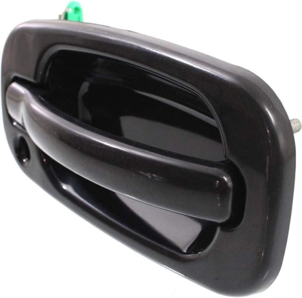 for Chevy Silverado 1500 HD Exterior Door Handle Front Passenger Side Smooth Black 2001-2006 | with Key Hole | Trim: LS/LT | GM1311140 | 15150736