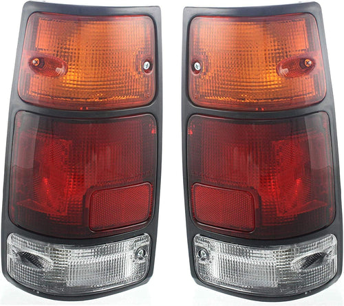 Tail Light Assembly Compatible with 1991-1997 Isuzu Rodeo Black Trim Set of 2 Passenger and Driver Side