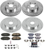 K6487 Front and Rear Z23 Carbon Fiber Brake Pads with Drilled & Slotted Brake Rotors Kit