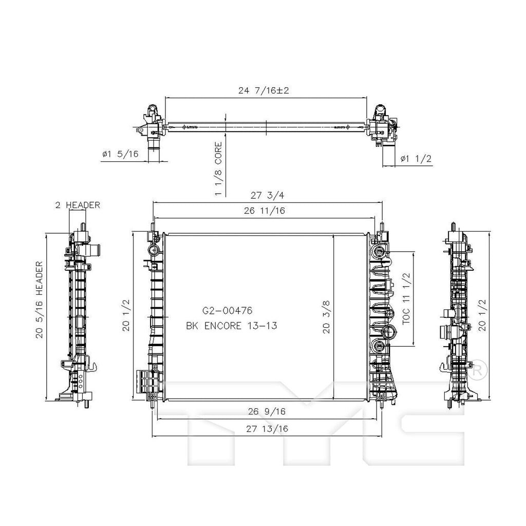 TYC Radiator for Encore, Trax 13361