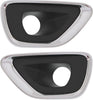 Front, Driver and Passenger Side Fog Light Trim Set of 2 Compatible with 2014-2016 Jeep Grand Cherokee Black, with Chrome Trim, Laredo, Limited, Overland, Summit Models, Black and Chrome