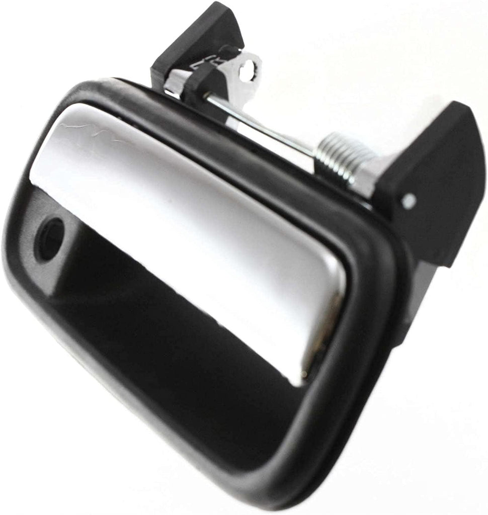 Aftermarket Front Exterior Door Handle Compatible with 1989-1995 Toyota Pickup and 1990-1995 Toyota 4Runner Chrome, Plastic, Textured Bezel, Set of 2, Driver and Passenger Side