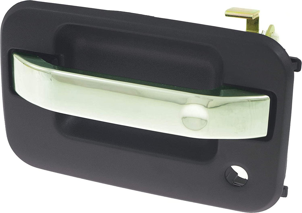 Front and Rear Exterior Door Handle Set of 4 Compatible with 2004-2014 Ford F-150 and 2006-2008 Lincoln Mark LT Chrome Lever with Textured Black Bezel Driver and Passenger Side