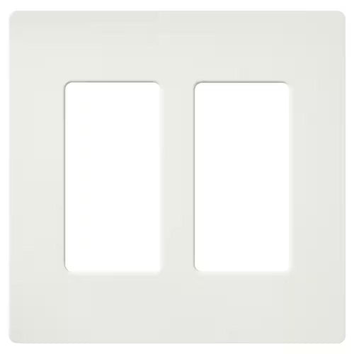 Claro 2 Gang Wall Plate for Decorator/Rocker Switches, Satin, Architectural White (1-Pack)