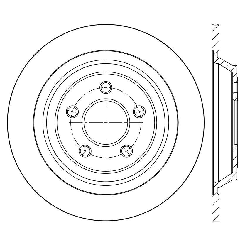 Centric Rear Disc Brake Rotor for 15-21 Ford Mustang (125.61111)
