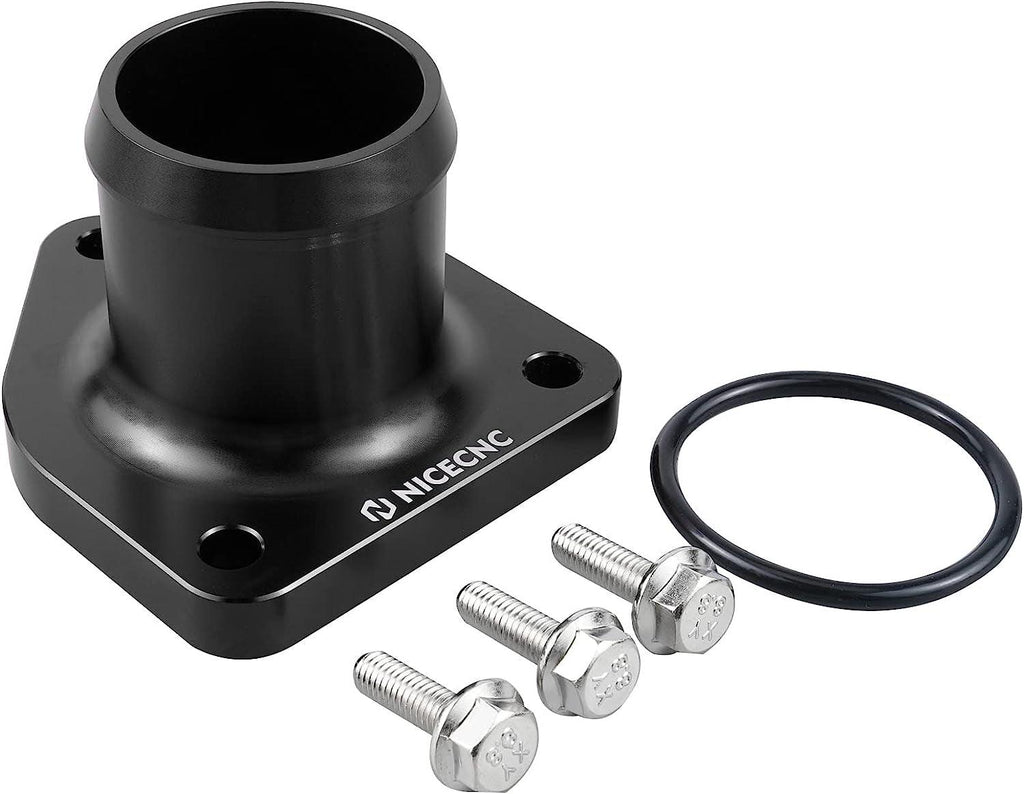 NICECNC Carcasa Del Termostato Billet Aluminum Compatible with Ford 1999.05-2003 Super Duty Trucks with the 7.3L Powerstroke Engine Black