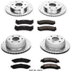 K2015 Front and Rear Z23 Carbon Fiber Brake Pads with Drilled & Slotted Brake Rotors Kit