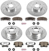 K1715-26 Front and Rear Z26 Carbon Fiber Brake Pads with Drilled & Slotted Brake Rotors Kit