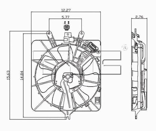 TYC A/C Condenser Fan Assembly for 07-08 Fit 611010