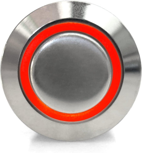 Keep It Clean  16Mm Momentary Billet Button with LED Red/Yellow Ring
