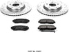 K5857 Front Z23 Carbon Fiber Brake Pads with Drilled & Slotted Brake Rotors Kit