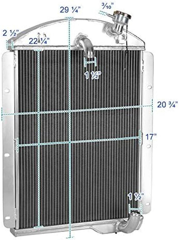 3-Row Aluminum Performance Cooling Radiator Compatible with Chevy Truck L6 1941-1946