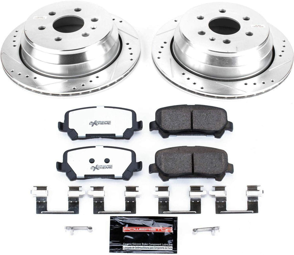 K7127-36 Rear Z36 Truck & Tow Brake Kit, Carbon Fiber Ceramic Brake Pads and Drilled/Slotted Brake Rotors