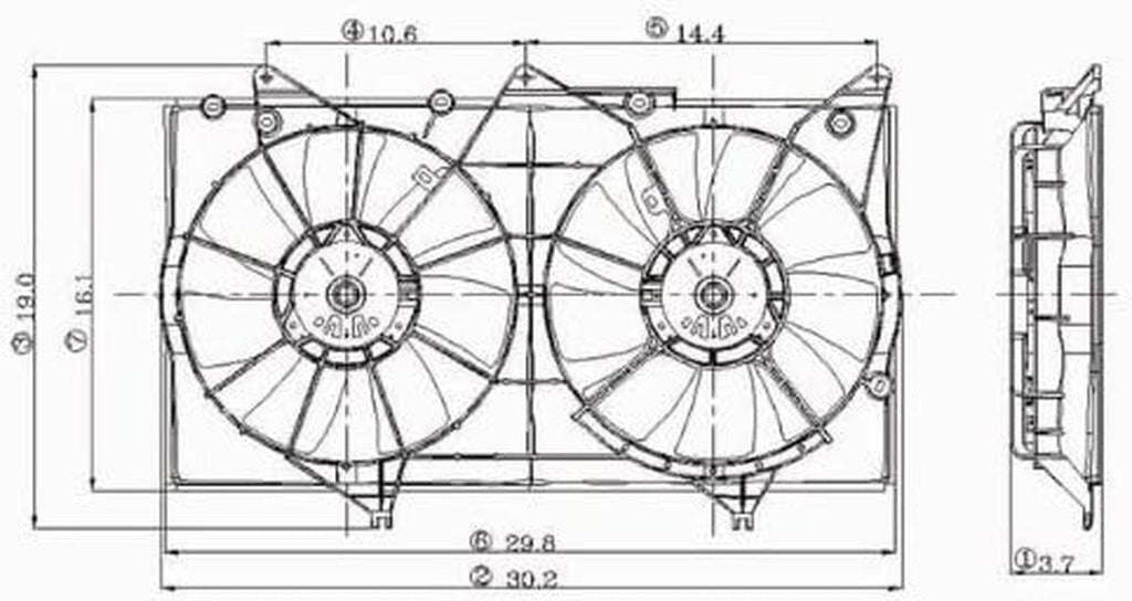 620860 Cooling Fan Assembly Compatible with 2002-2006 Toyota Camry