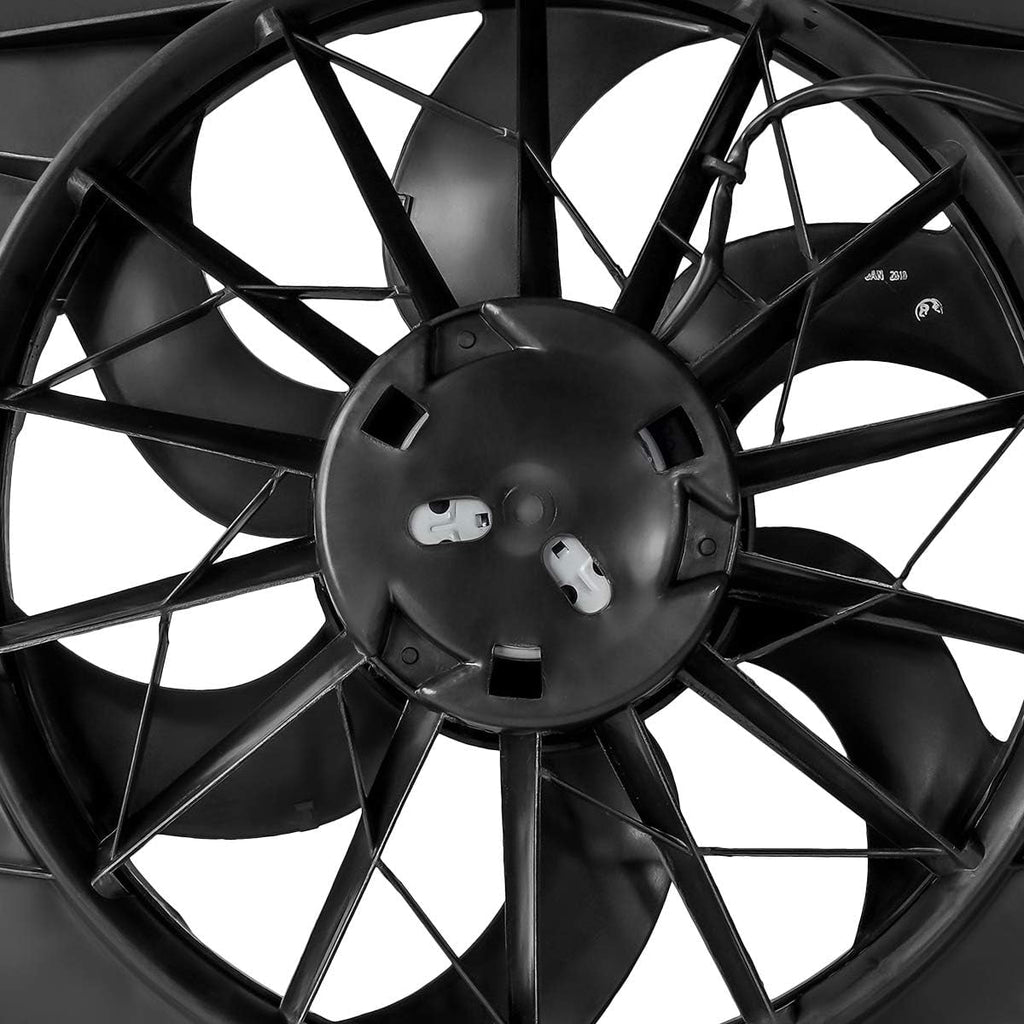 OEM-RF-0039 Factory Style Radiator Cooling Fan Assembly Cooling Efficiency Improved Direct Replacement [Compatible with Jeep Liberty 2002-2007 3.7L Engines] , Black