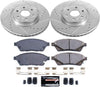 K5545 Front Z23 Carbon Fiber Brake Pads with Drilled & Slotted Brake Rotors Kit
