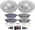 K5545 Front Z23 Carbon Fiber Brake Pads with Drilled & Slotted Brake Rotors Kit