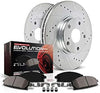 K6516 Front and Rear Z23 Carbon Fiber Brake Pads with Drilled & Slotted Brake Rotors Kit