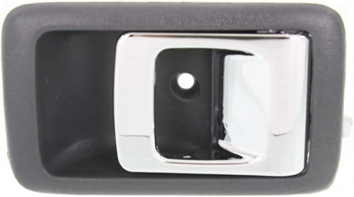 Compatible with Toyota Tacoma Interior Door Handle Front, Driver Side Gray Bezel W/Chrome Lever (2001-2004) | Trim:All Submodels