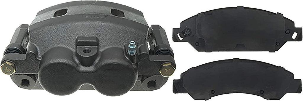 Gold 18R2247PV Front Driver Side Disc Brake Caliper Assembly with Semi-Metallic Pads (Loaded Police), Remanufactured