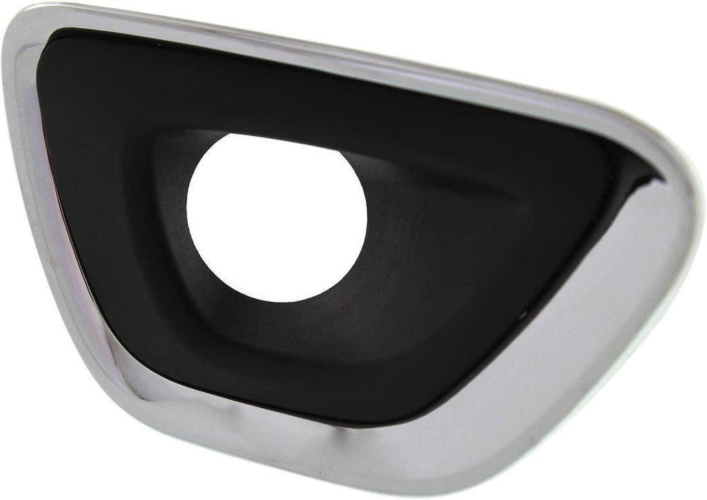 Front, Driver and Passenger Side Fog Light Trim Set of 2 Compatible with 2014-2016 Jeep Grand Cherokee Black, with Chrome Trim, Laredo, Limited, Overland, Summit Models, Black and Chrome