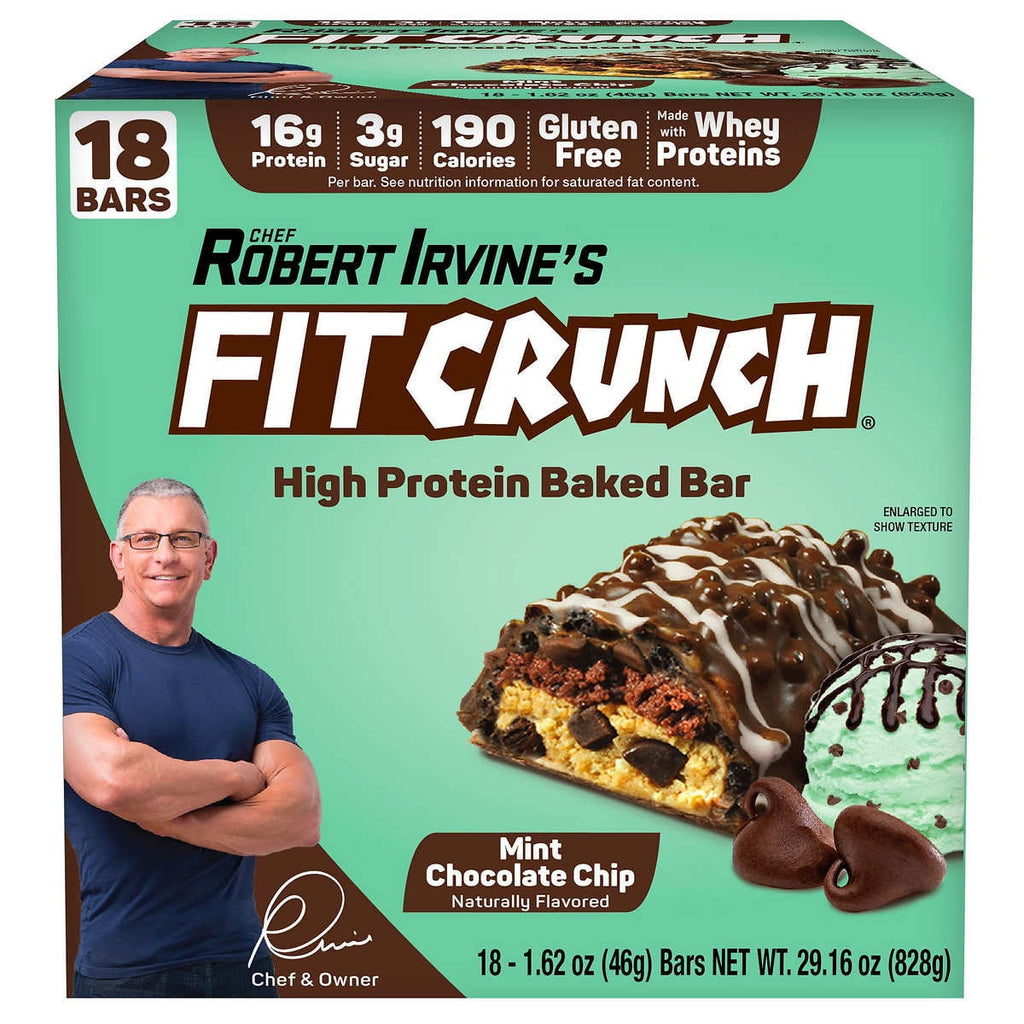 Fit Crunch Snack Size Protein Bar, Mint Chocolate Chip, 16g Protein, 18 ct.