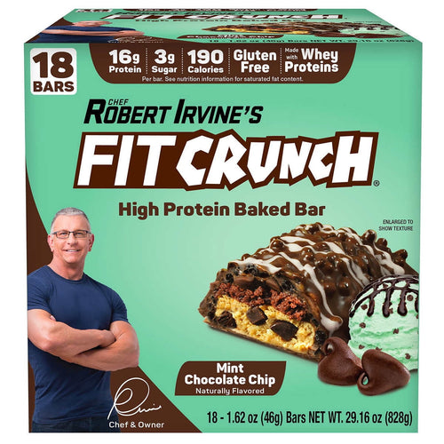 Fit Crunch Snack Size Protein Bar, Mint Chocolate Chip, 16g Protein, 18 ct.