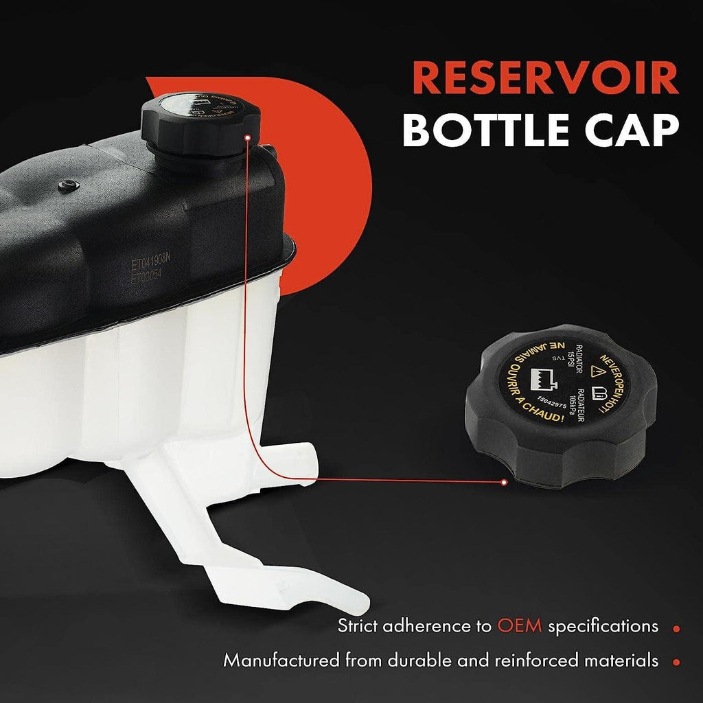 A-Premium Engine Coolant Reservoir Tank [With Cap] Compatible with Chevy Silverado 1500 2500 3500, Tahoe 07-14 & GMC Sierra 1500, Yukon XL 2500 07-13 & Cadillac Escalade 07-14, Replace# 22870828