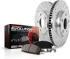 K7893 Front Z23 Carbon Fiber Brake Pads with Drilled & Slotted Brake Rotors Kit