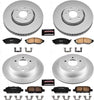 CRK4477 Coated Brake Rotor & Ceramic Brake Pads- Front & Rear