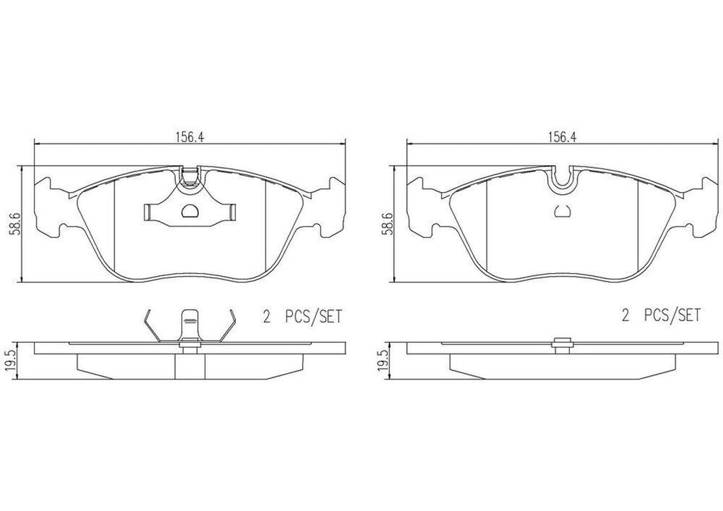Brembo Front Disc Brake Pad Set for C70, S70, V70, 850 (P86013N)