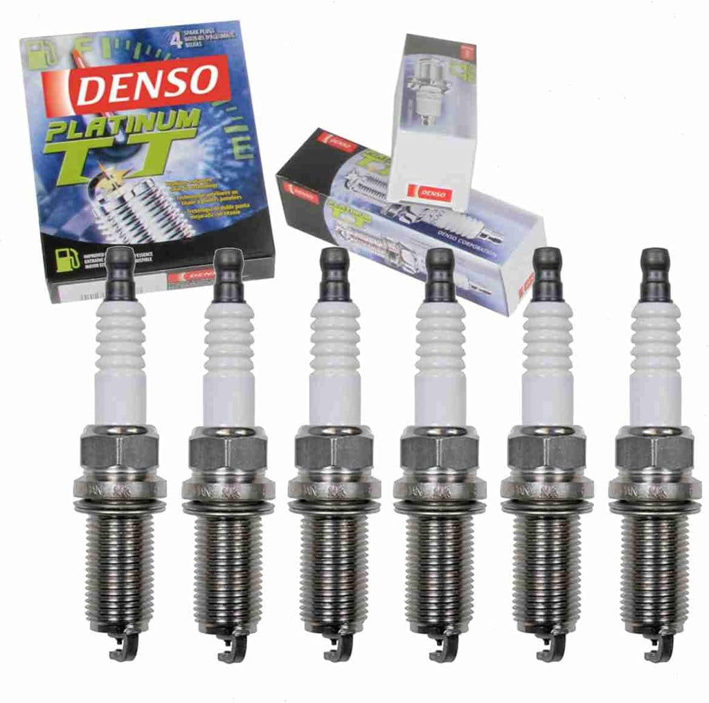6 Pc DENSO Platinum TT Spark Plugs Compatible with Kia Rondo 2.7L V6 2007-2010